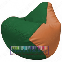 Бескаркасное кресло мешок Груша Г2.3-0120 (зелёный, оранжевый)